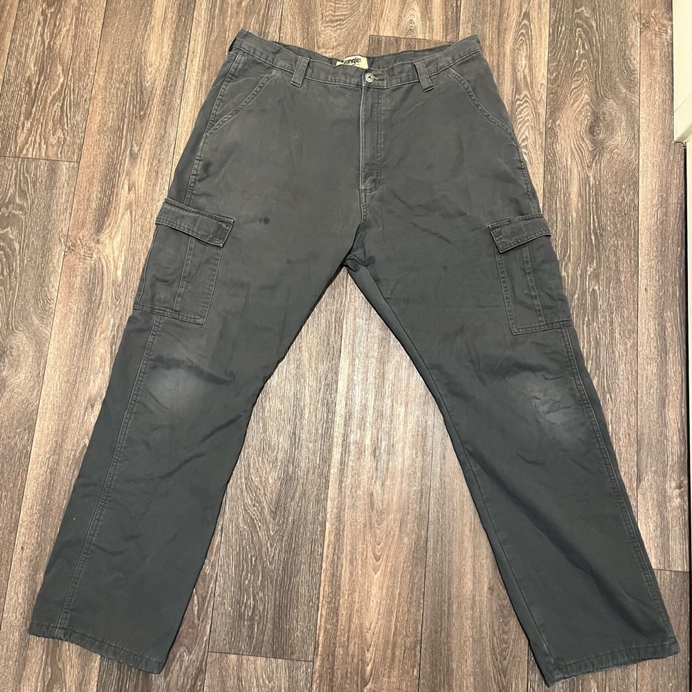 Wrangler Authentics Men's Dark Gray Fleece Lined Cargo Pants